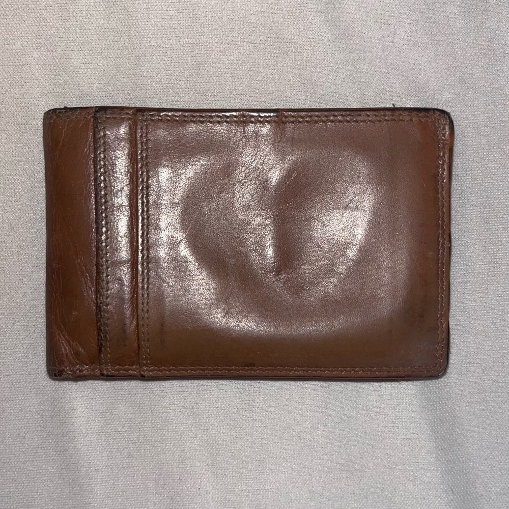 VINTAGE Remo Tulliani Thin Light Brown (Caramel) Soft Leather Bifold Wallet